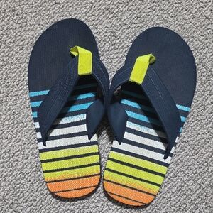 Colorful Striped Kids Flip Flops
